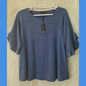 NWT 1X CABLE & GAUGE WOMAN SHORT SLEEVE TOP PLUS